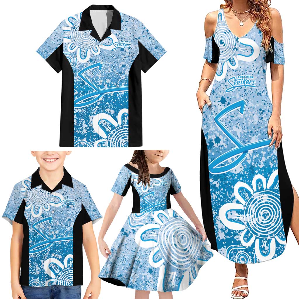 Adelaide Strikers Custom Family Matching Summer Maxi Dress and Hawaiian Shirt Minimalism Aboriginal