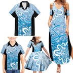 Adelaide Strikers Custom Family Matching Summer Maxi Dress and Hawaiian Shirt Minimalism Aboriginal