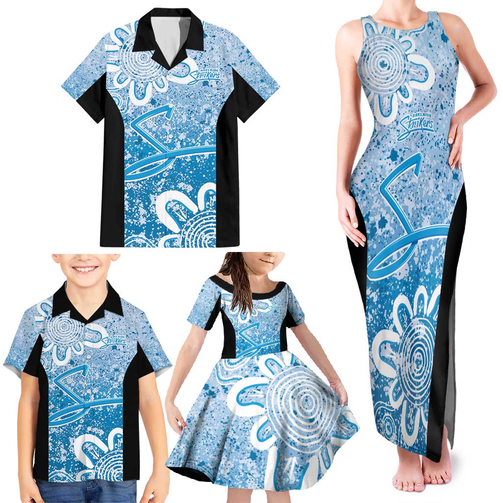 Adelaide Strikers Custom Family Matching Tank Maxi Dress and Hawaiian Shirt Minimalism Aboriginal