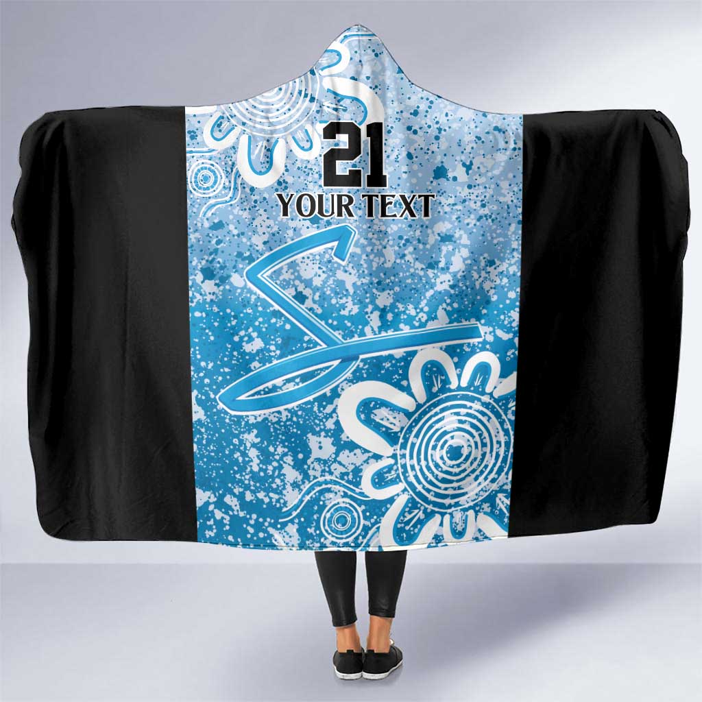 Adelaide Strikers Custom Hooded Blanket Minimalism Aboriginal