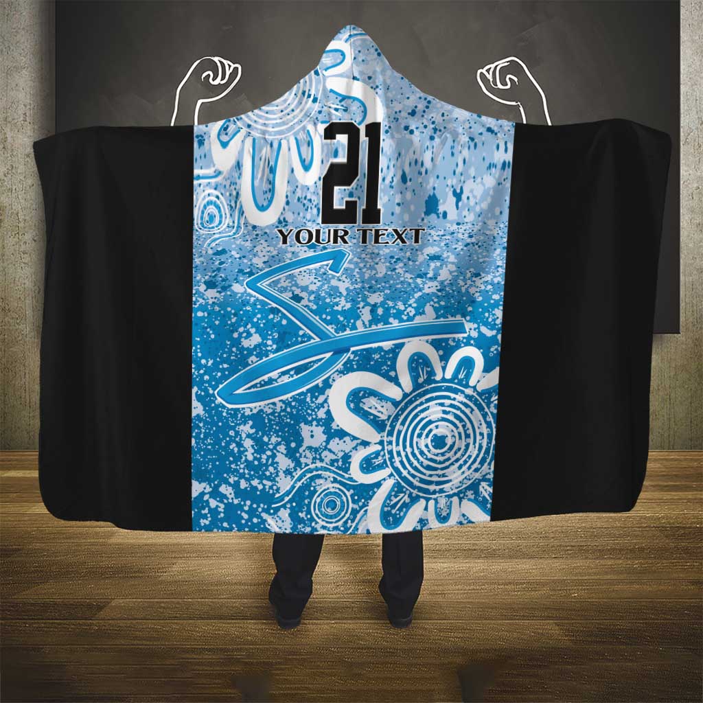 Adelaide Strikers Custom Hooded Blanket Minimalism Aboriginal