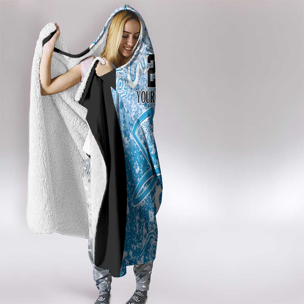 Adelaide Strikers Custom Hooded Blanket Minimalism Aboriginal