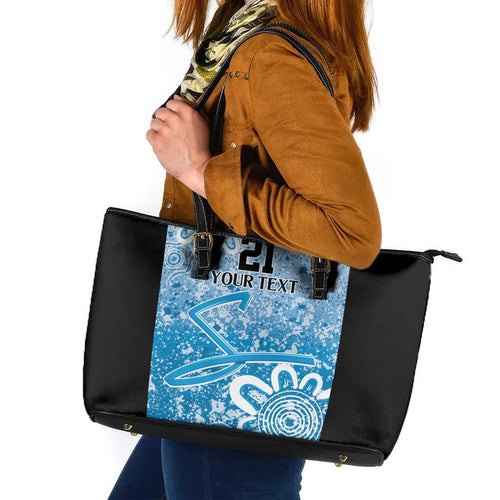 Adelaide Strikers Custom Leather Tote Bag Minimalism Aboriginal