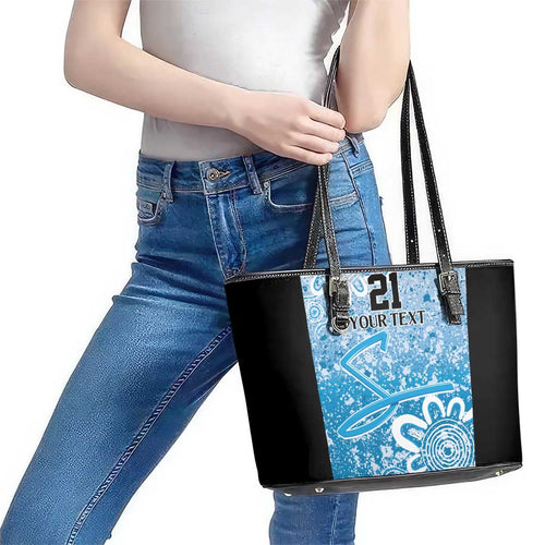 Adelaide Strikers Custom Leather Tote Bag Minimalism Aboriginal