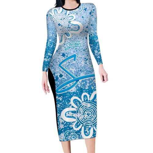 Adelaide Strikers Custom Long Sleeve Bodycon Dress Minimalism Aboriginal