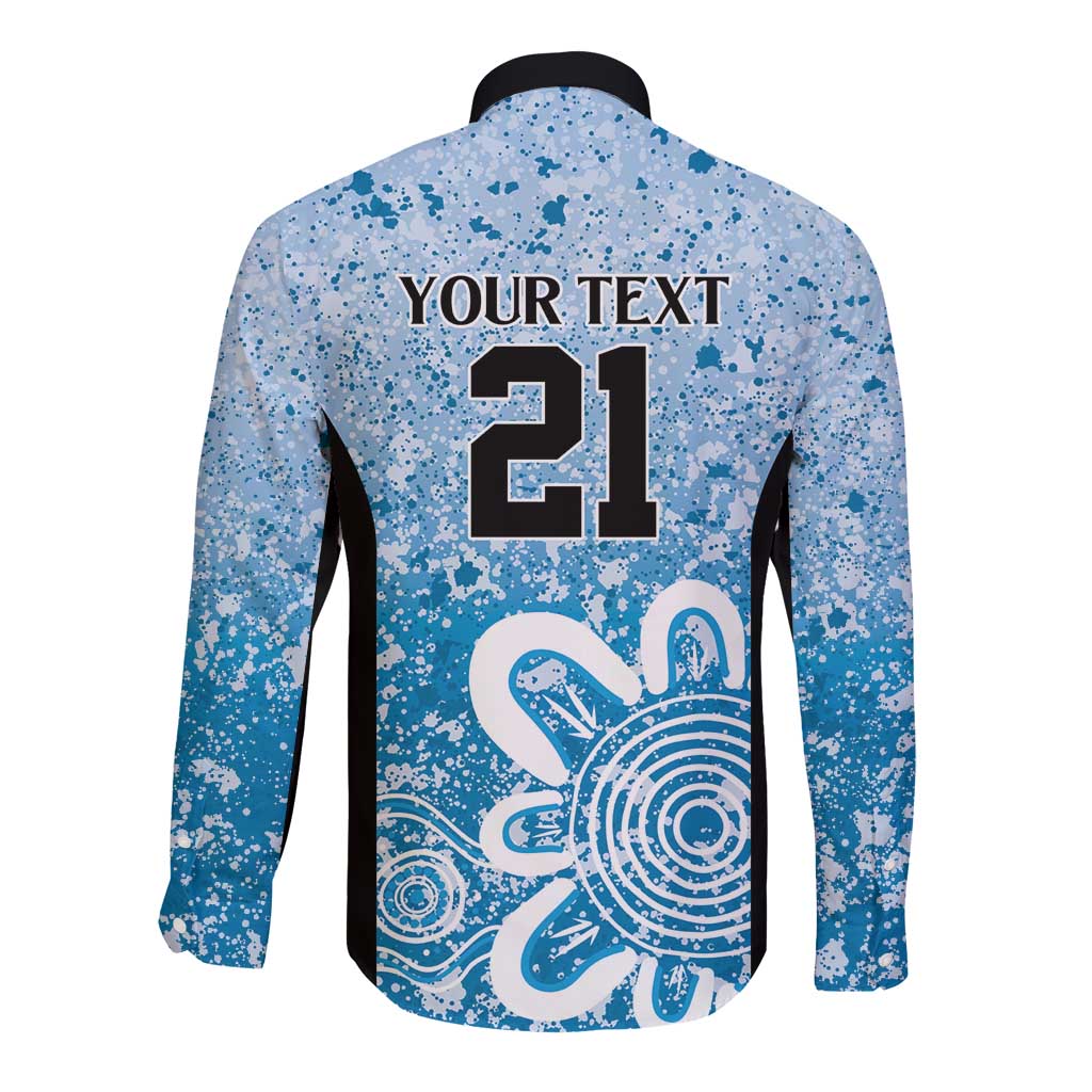 Adelaide Strikers Custom Long Sleeve Button Shirt Minimalism Aboriginal