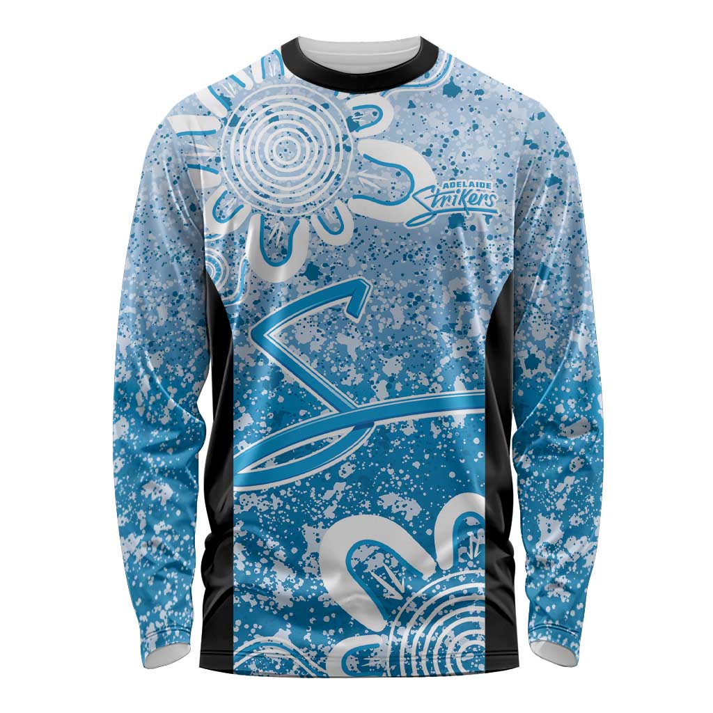 Adelaide Strikers Custom Long Sleeve Shirt Minimalism Aboriginal