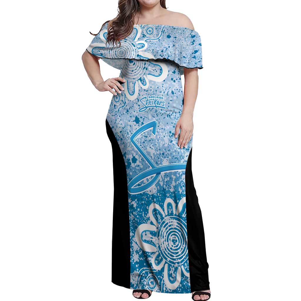 Adelaide Strikers Custom Off Shoulder Maxi Dress Minimalism Aboriginal