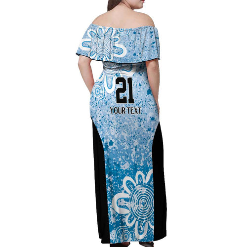 Adelaide Strikers Custom Off Shoulder Maxi Dress Minimalism Aboriginal