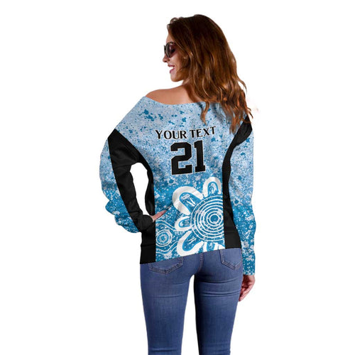 Adelaide Strikers Custom Off Shoulder Sweater Minimalism Aboriginal