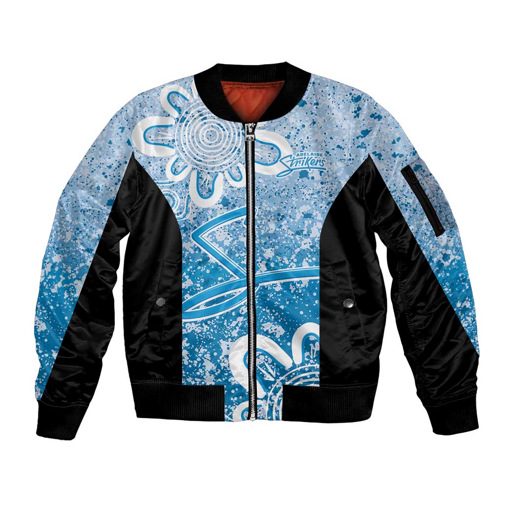 Adelaide Strikers Custom Sleeve Zip Bomber Jacket Minimalism Aboriginal