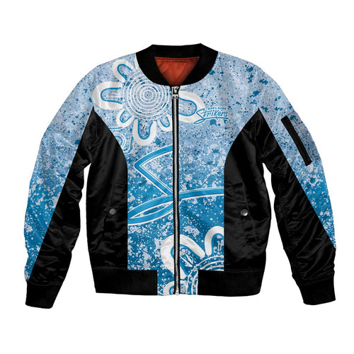 Adelaide Strikers Custom Sleeve Zip Bomber Jacket Minimalism Aboriginal