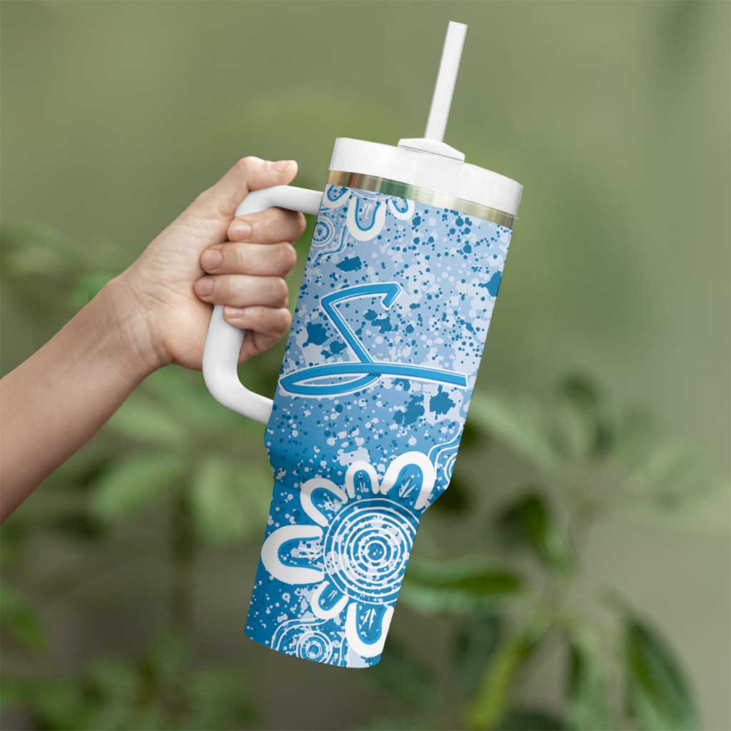 Adelaide Strikers Custom Tumbler With Handle Minimalism Aboriginal