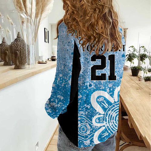 Adelaide Strikers Custom Women Casual Shirt Minimalism Aboriginal