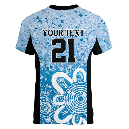 Adelaide Strikers Custom Women V-Neck T-Shirt Minimalism Aboriginal