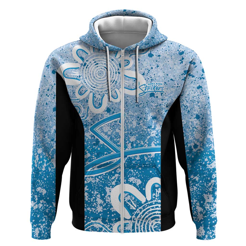Adelaide Strikers Custom Zip Hoodie Minimalism Aboriginal