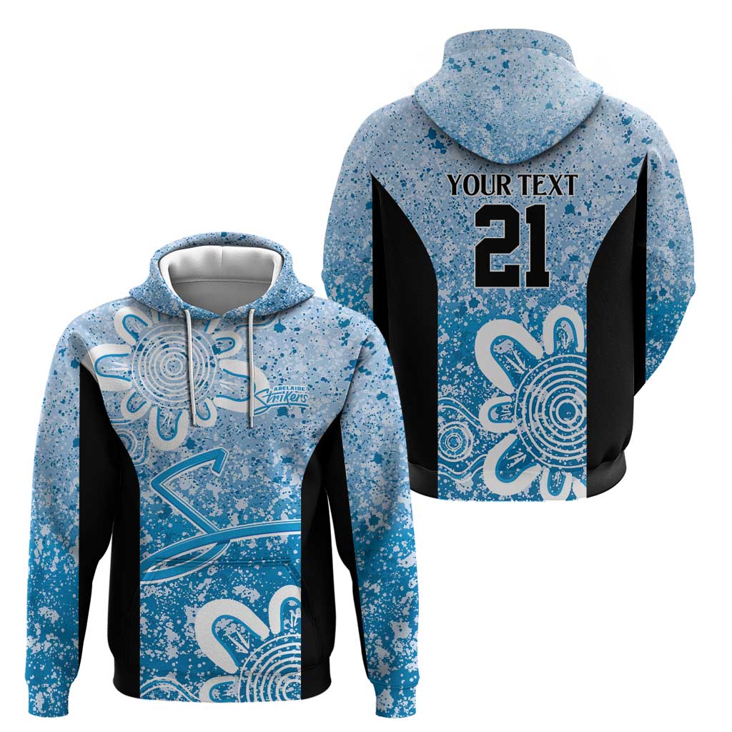 Adelaide Strikers Custom Zip Hoodie Minimalism Aboriginal