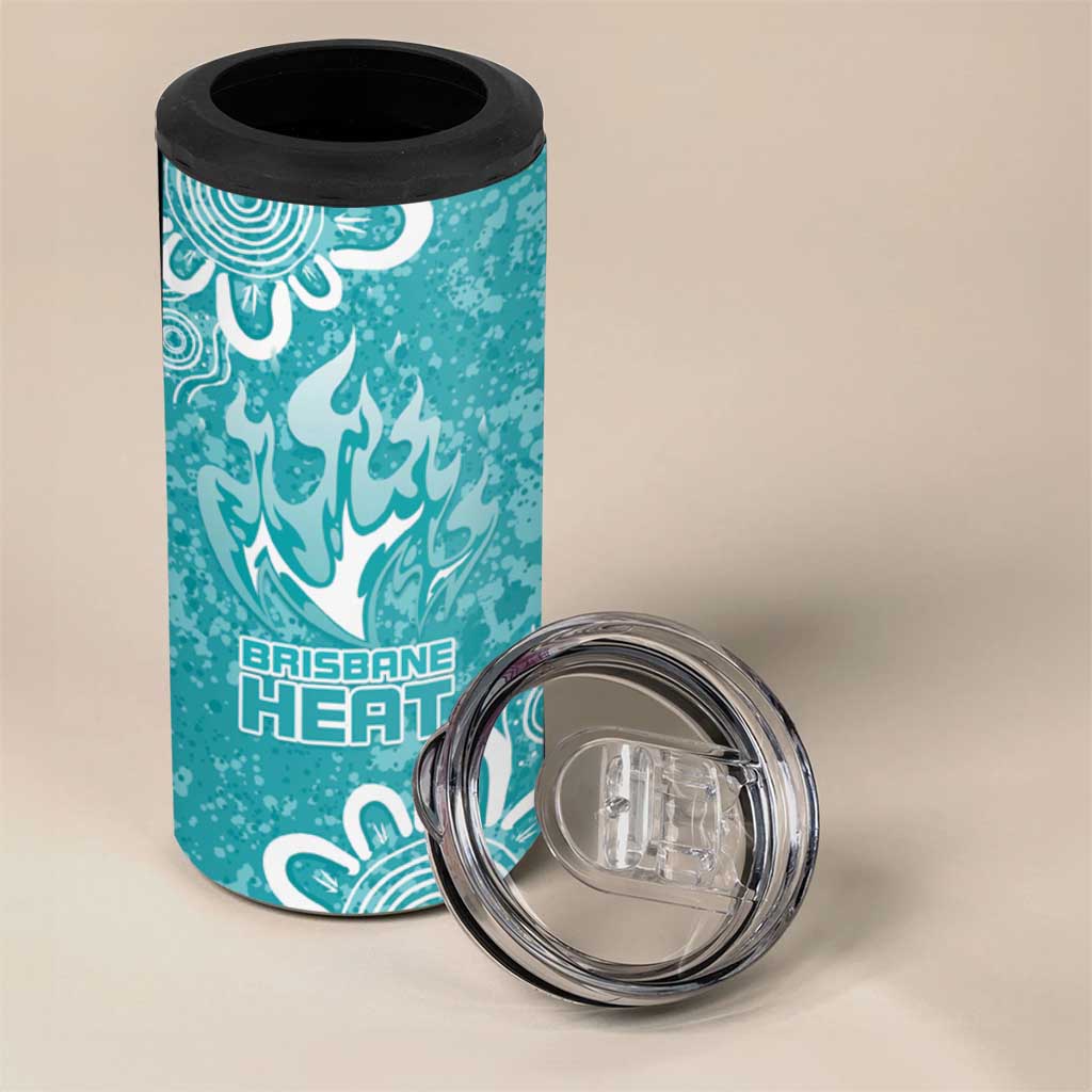 Brisbane Heat Custom 4 in 1 Can Cooler Tumbler Minimalism Aboriginal