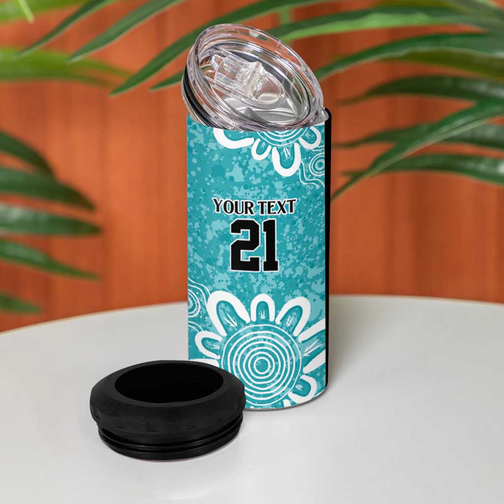 Brisbane Heat Custom 4 in 1 Can Cooler Tumbler Minimalism Aboriginal