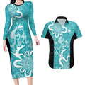 Brisbane Heat Custom Couples Matching Long Sleeve Bodycon Dress and Hawaiian Shirt Minimalism Aboriginal