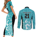 Brisbane Heat Custom Couples Matching Short Sleeve Bodycon Dress and Long Sleeve Button Shirt Minimalism Aboriginal