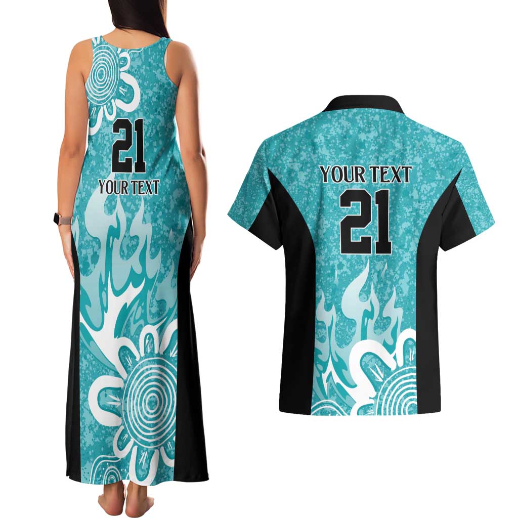 Brisbane Heat Custom Couples Matching Tank Maxi Dress and Hawaiian Shirt Minimalism Aboriginal