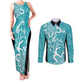 Brisbane Heat Custom Couples Matching Tank Maxi Dress and Long Sleeve Button Shirt Minimalism Aboriginal