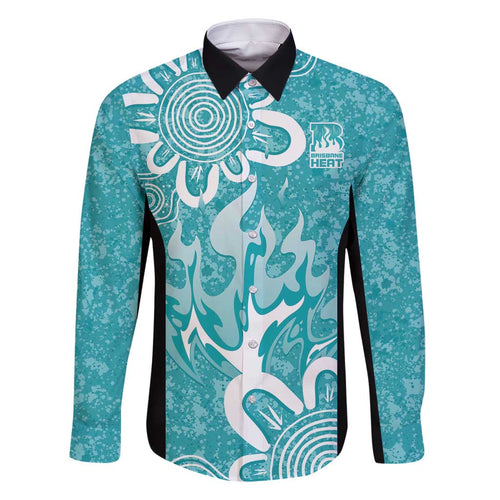 Brisbane Heat Custom Family Matching Long Sleeve Bodycon Dress and Hawaiian Shirt Minimalism Aboriginal