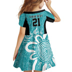 Brisbane Heat Custom Family Matching Off The Shoulder Long Sleeve Dress and Hawaiian Shirt Minimalism Aboriginal