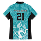 Brisbane Heat Custom Family Matching Off The Shoulder Long Sleeve Dress and Hawaiian Shirt Minimalism Aboriginal