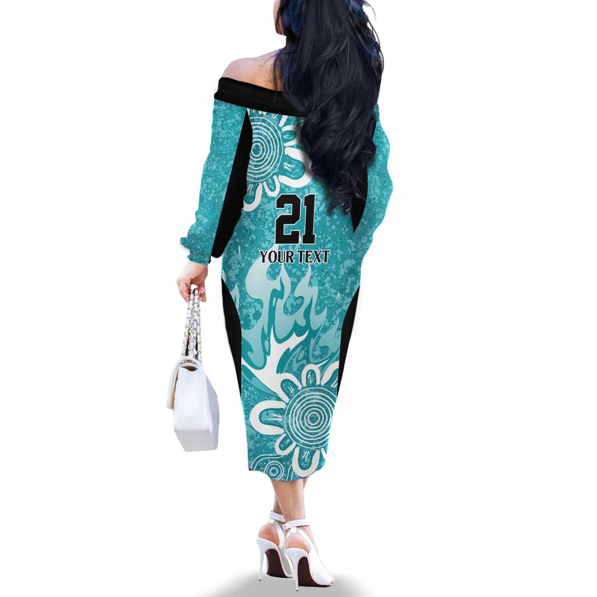 Brisbane Heat Custom Family Matching Off The Shoulder Long Sleeve Dress and Hawaiian Shirt Minimalism Aboriginal