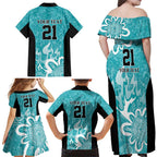 Brisbane Heat Custom Family Matching Off Shoulder Maxi Dress and Hawaiian Shirt Minimalism Aboriginal