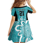 Brisbane Heat Custom Family Matching Off Shoulder Short Dress and Hawaiian Shirt Minimalism Aboriginal