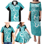 Brisbane Heat Custom Family Matching Puletasi and Hawaiian Shirt Minimalism Aboriginal