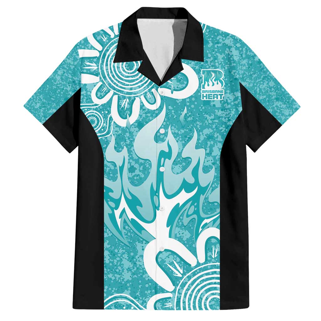 Brisbane Heat Custom Family Matching Puletasi and Hawaiian Shirt Minimalism Aboriginal
