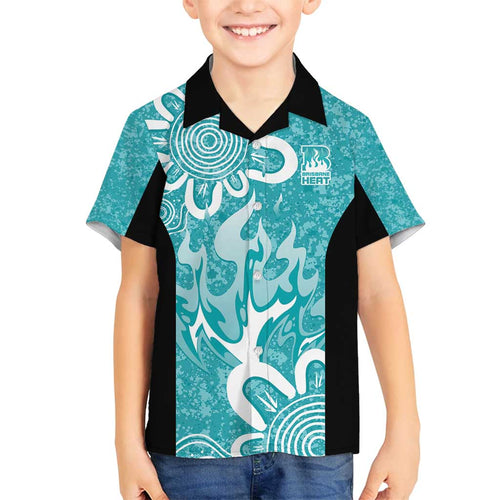 Brisbane Heat Custom Family Matching Puletasi and Hawaiian Shirt Minimalism Aboriginal