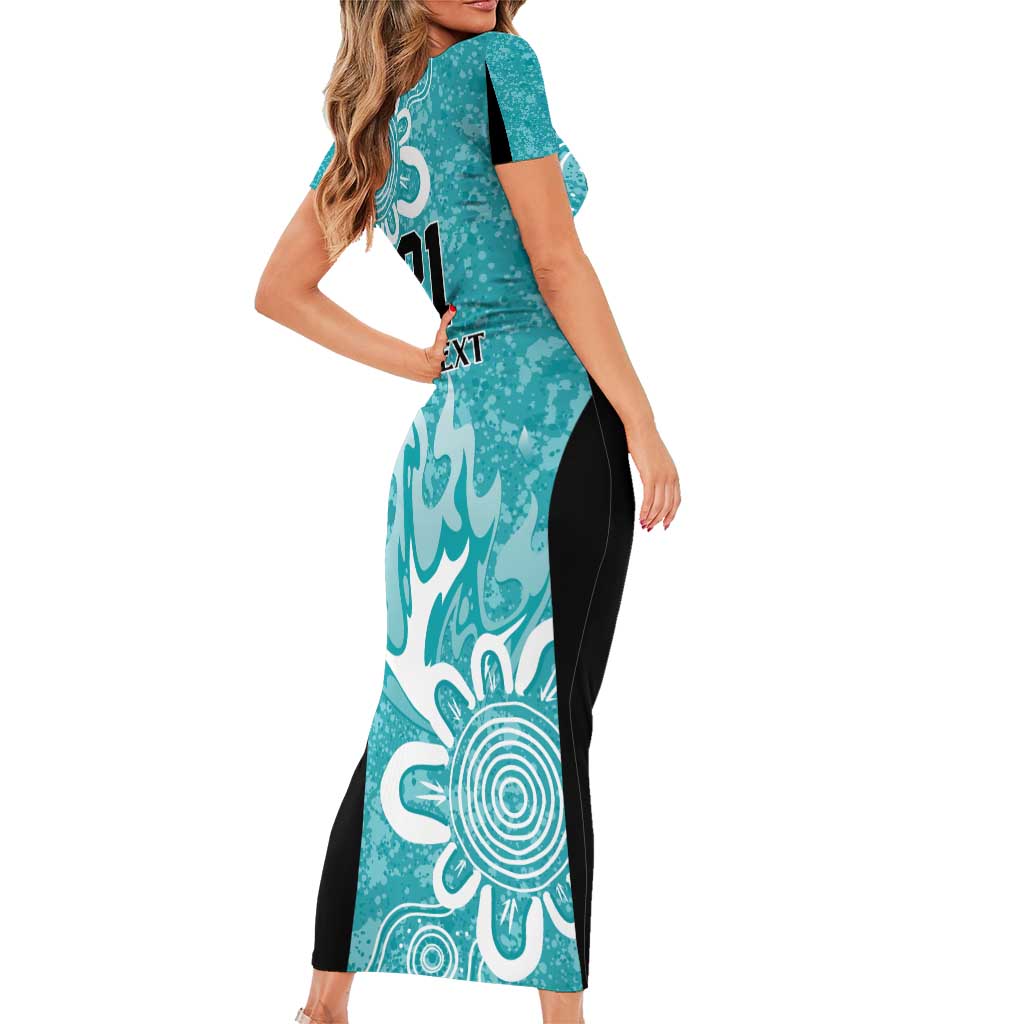 Brisbane Heat Custom Family Matching Short Sleeve Bodycon Dress and Hawaiian Shirt Minimalism Aboriginal
