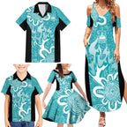 Brisbane Heat Custom Family Matching Summer Maxi Dress and Hawaiian Shirt Minimalism Aboriginal