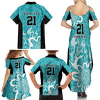 Brisbane Heat Custom Family Matching Summer Maxi Dress and Hawaiian Shirt Minimalism Aboriginal