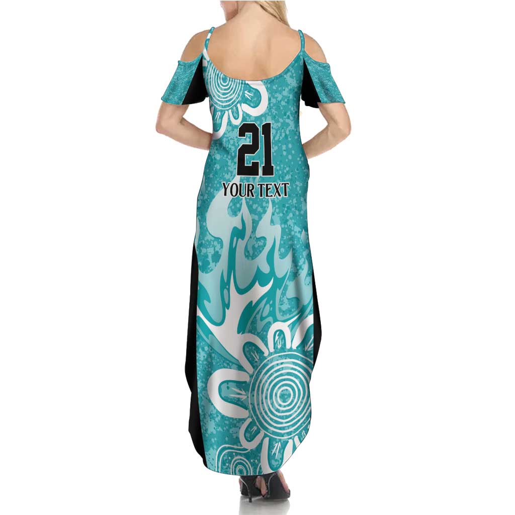 Brisbane Heat Custom Family Matching Summer Maxi Dress and Hawaiian Shirt Minimalism Aboriginal