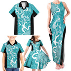 Brisbane Heat Custom Family Matching Tank Maxi Dress and Hawaiian Shirt Minimalism Aboriginal