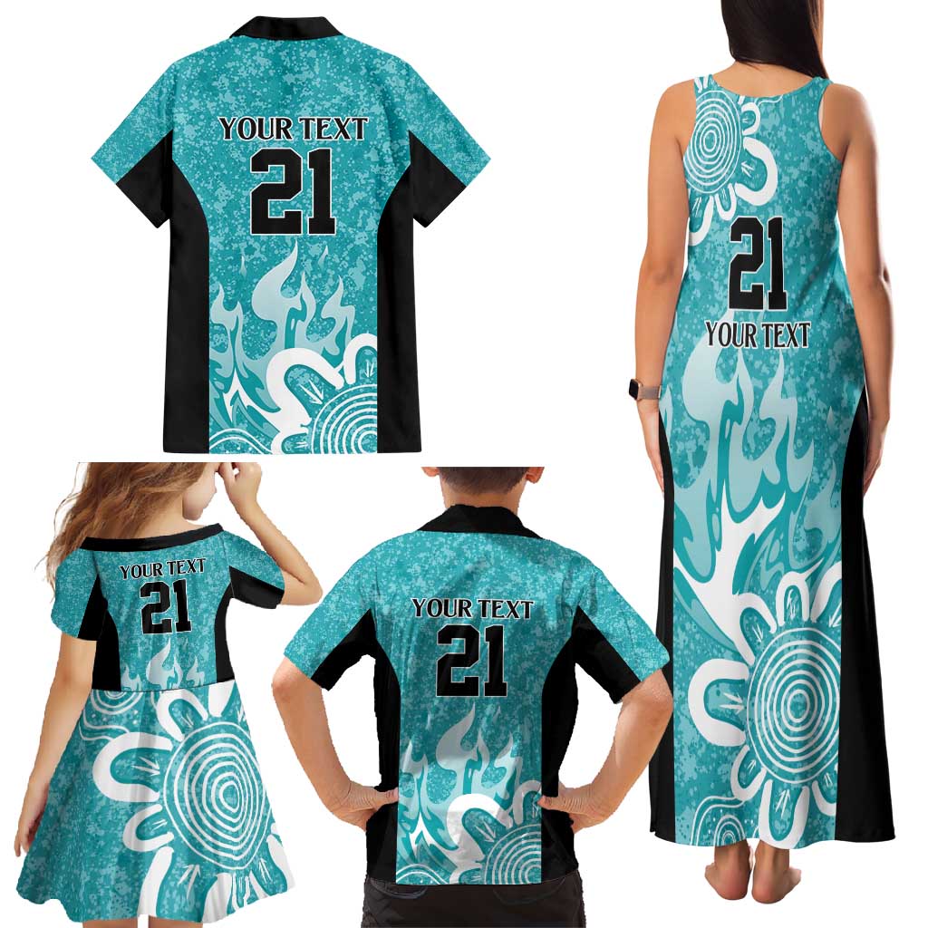 Brisbane Heat Custom Family Matching Tank Maxi Dress and Hawaiian Shirt Minimalism Aboriginal
