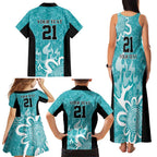 Brisbane Heat Custom Family Matching Tank Maxi Dress and Hawaiian Shirt Minimalism Aboriginal