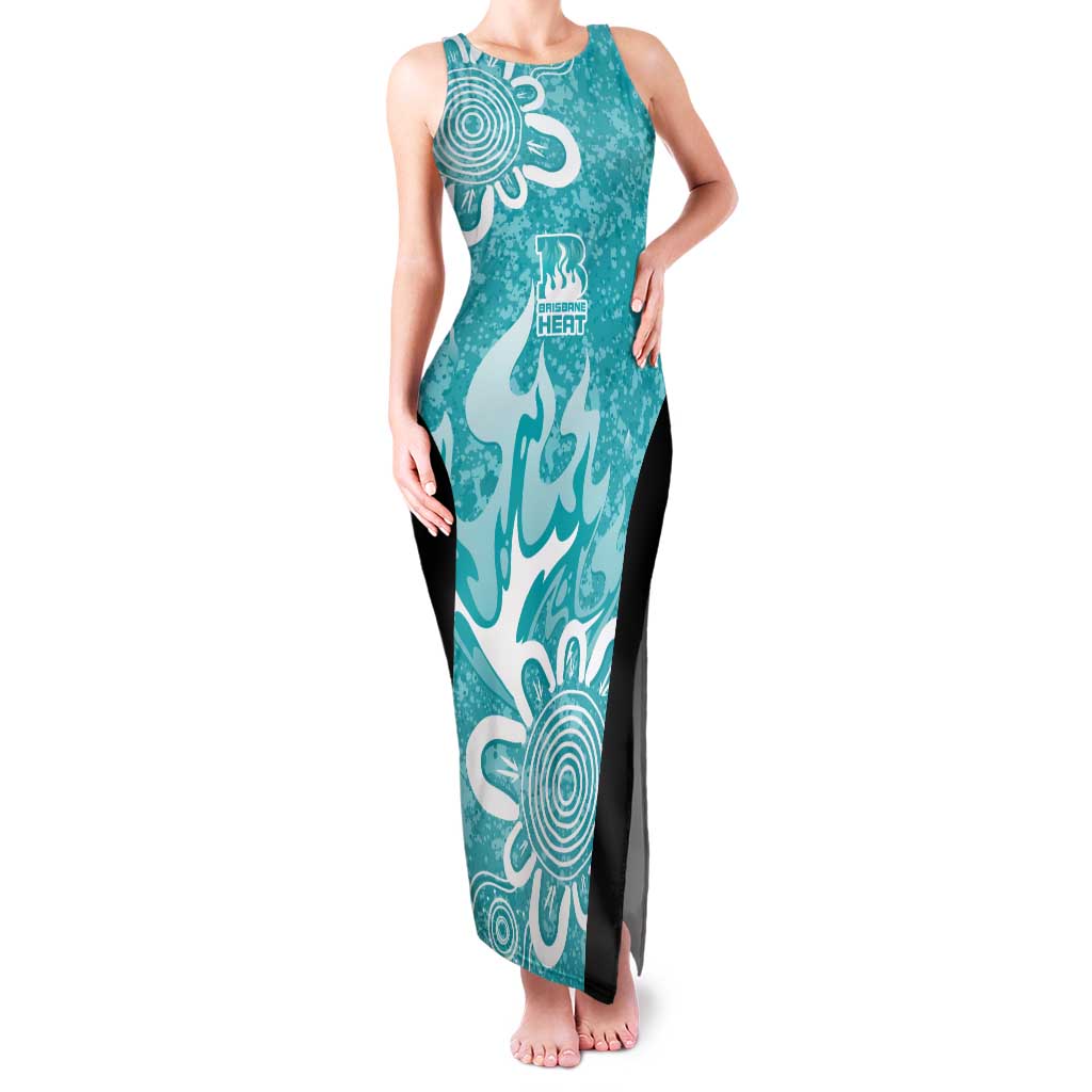 Brisbane Heat Custom Family Matching Tank Maxi Dress and Hawaiian Shirt Minimalism Aboriginal