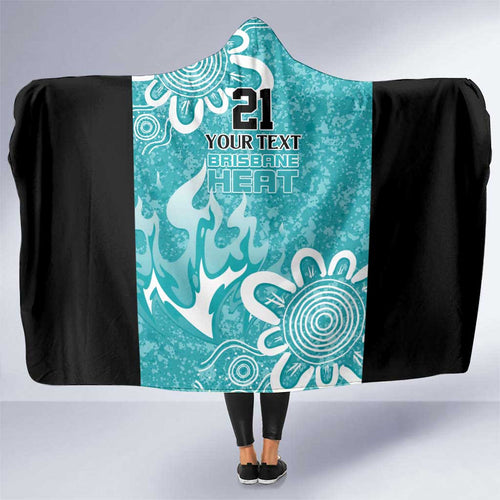 Brisbane Heat Custom Hooded Blanket Minimalism Aboriginal