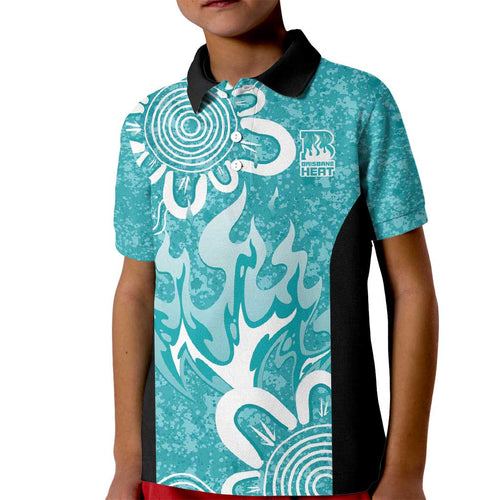 Brisbane Heat Custom Kid Polo Shirt Minimalism Aboriginal