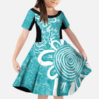 Brisbane Heat Custom Kid Short Sleeve Dress Minimalism Aboriginal