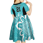 Brisbane Heat Custom Kid Short Sleeve Dress Minimalism Aboriginal