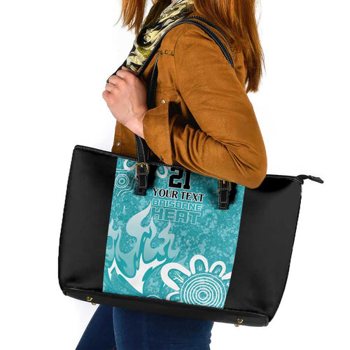 Brisbane Heat Custom Leather Tote Bag Minimalism Aboriginal