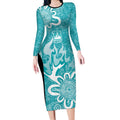 Brisbane Heat Custom Long Sleeve Bodycon Dress Minimalism Aboriginal